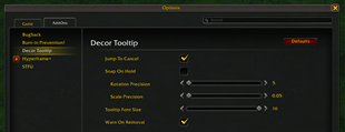 AddOn Options