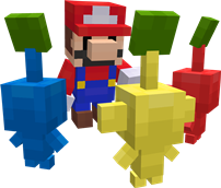 Mario encounters the Pikmin