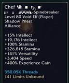 Example player tooltip