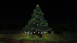 Tree with Garland and Lights