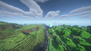 Little house with a strange forest