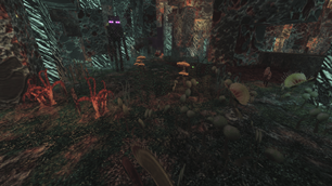 Warped forest flora