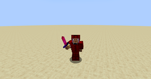 Fully equipped with the Herobrine armour and sword