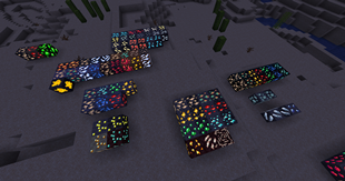 Some of the supported ores spread out in a desert.