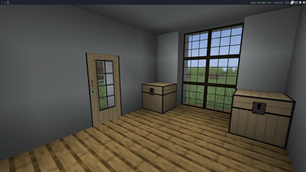 Birch door, chest and windows