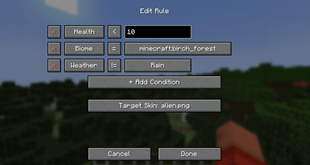 Edit Rule Menu