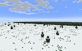 snowy forest and plain