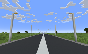 the road with plain