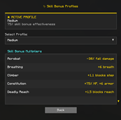 Profile Selection - Skills