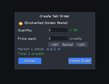 Creating Sell orders