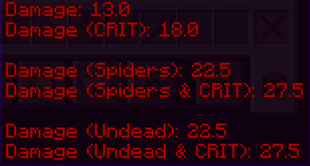 All of the axe's stats