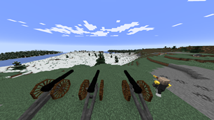 Player scouts an area before using a medium field gun battery