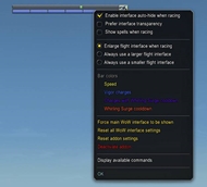Options menu