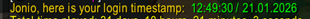 Login timestamp to chat