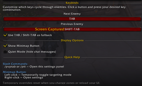 Addon Settings - TAB Targeting Keybinds