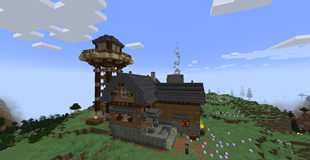 Observation Tower next to a Visitors Center Cabin