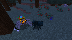 Sparklemuffin Spider next to Cave Spider.png