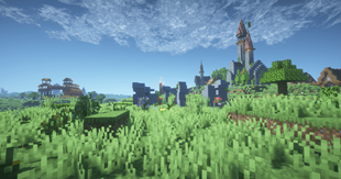 A strategic Barbaric outpost across a river from a Village next to a Stonehenge