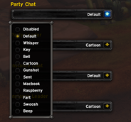 Select which sound to play or disable