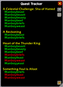 Quest Tracker Menu