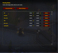 Note settings