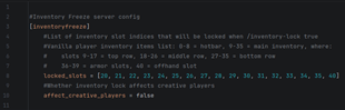 Custom inventory slot server config example