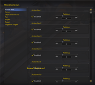Misc Settings actionbars