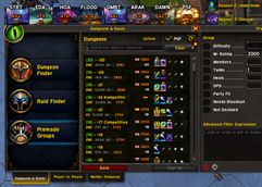 Clickable Icons Key Level Display while in LFG