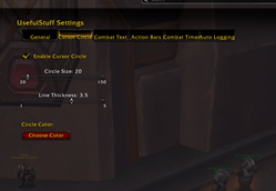 Cursor Circle Settings