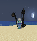 Tech with his Zippleback from the Book of Dragons mod