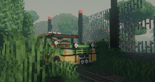 Tyrannosaurus atack on the car