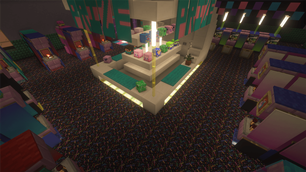 Shown as flooring used in an arcade