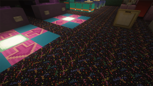 Shown as flooring used in an arcade
