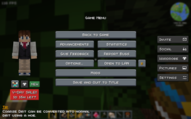 New pause/main menu