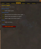 Tools tab in options