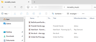 mcRadio music folder