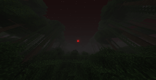A blood red moon, haunting the very world high above the sky...