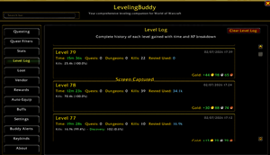 Leveling Log