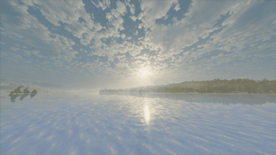 Big lake in the morning