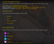 Enabled Zones and Unit Type Colors
