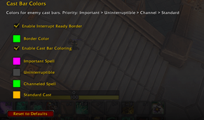 Cast Colors and Interrupt Ready Border