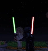 A Guy with a Luke Skin and a Guy with a Vader Skin