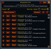 Waypoint list