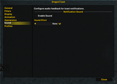 Sound settings