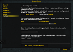 Profile settings