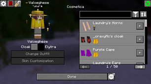 In-game cosmetic browser