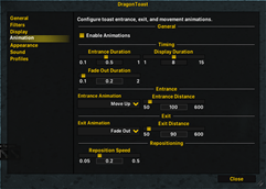 Animation settings