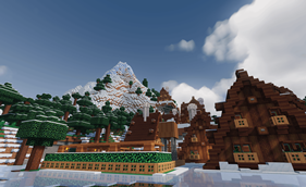 snowy mountain village