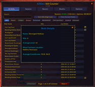 Click killed enemy in list to show popup details