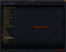 Main Menu -> Options -> AddOns